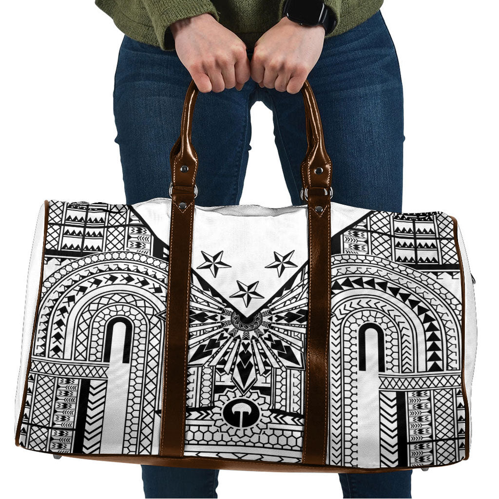 White Philippines Sun Star Travel Bag Igorot Tribal Inspiration LT05 White - Polynesian Pride