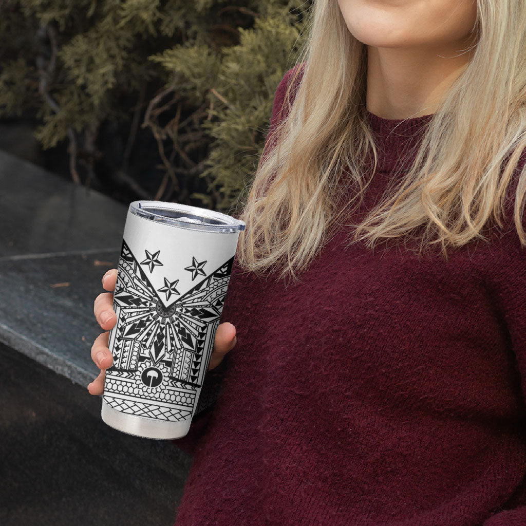 White Philippines Sun Star Tumbler Cup Igorot Tribal Inspiration LT05 - Polynesian Pride