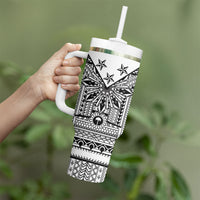 White Philippines Sun Star Tumbler With Handle Igorot Tribal Inspiration LT05 - Polynesian Pride
