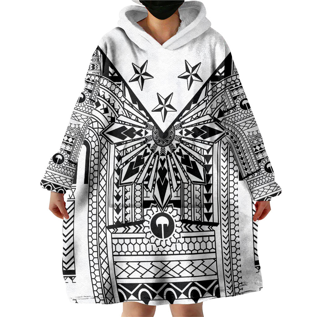 White Philippines Sun Star Wearable Blanket Hoodie Igorot Tribal Inspiration LT05 - Polynesian Pride