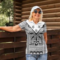 White Philippines Sun Star Women Polo Shirt Igorot Tribal Inspiration LT05 - Polynesian Pride