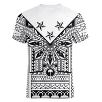 White Philippines Sun Star Women V-Neck T-Shirt Igorot Tribal Inspiration LT05 - Polynesian Pride