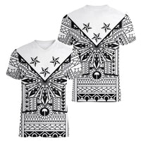 White Philippines Sun Star Women V-Neck T-Shirt Igorot Tribal Inspiration LT05 - Polynesian Pride