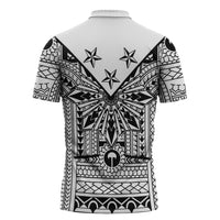White Philippines Sun Star Zipper Polo Shirt Igorot Tribal Inspiration LT05 - Polynesian Pride