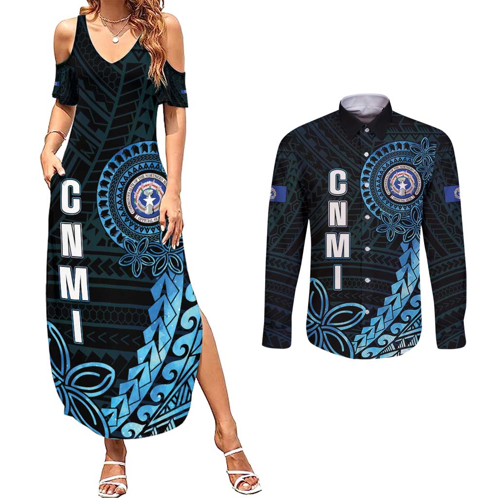 Personalized Northern Mariana Islands 78th Liberation Day Couples Matching Summer Maxi Dress and Long Sleeve Button Shirt