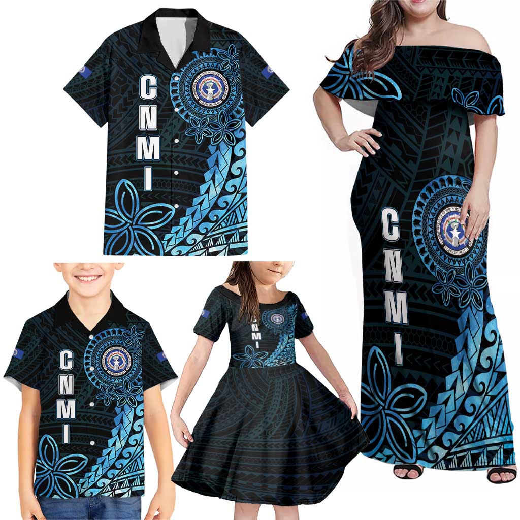 Personalized Northern Mariana Islands 78th Liberation Day Family Matching Off Shoulder Maxi Dress and Hawaiian Shirt