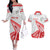 Custom Tonga Rugby 2024 Pacific Couples Matching Off The Shoulder Long Sleeve Dress and Hawaiian Shirt Go Ikale Tahi