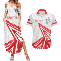 Custom Tonga Rugby 2024 Pacific Couples Matching Summer Maxi Dress and Hawaiian Shirt Go Ikale Tahi LT05 White - Polynesian Pride