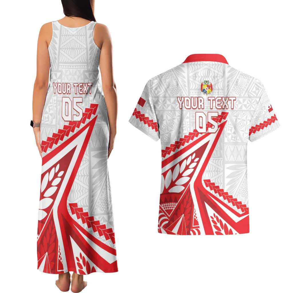 Custom Tonga Rugby 2024 Pacific Couples Matching Tank Maxi Dress and Hawaiian Shirt Go Ikale Tahi LT05 - Polynesian Pride