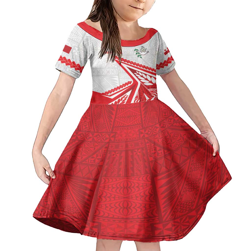 Custom Tonga Rugby 2024 Pacific Family Matching Summer Maxi Dress and Hawaiian Shirt Go Ikale Tahi LT05 Daughter's Dress White - Polynesian Pride