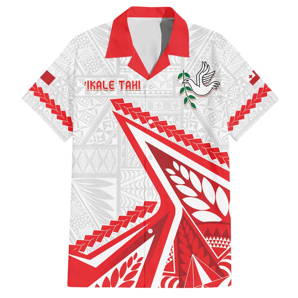 Custom Tonga Rugby 2024 Pacific Hawaiian Shirt Go Ikale Tahi LT05 White - Polynesian Pride