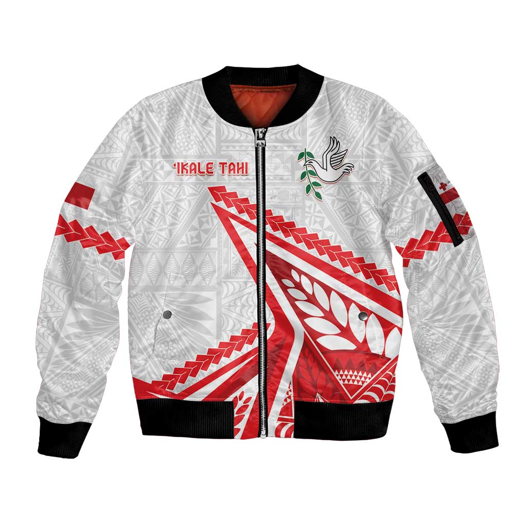 Custom Tonga Rugby 2024 Pacific Sleeve Zip Bomber Jacket Go Ikale Tahi