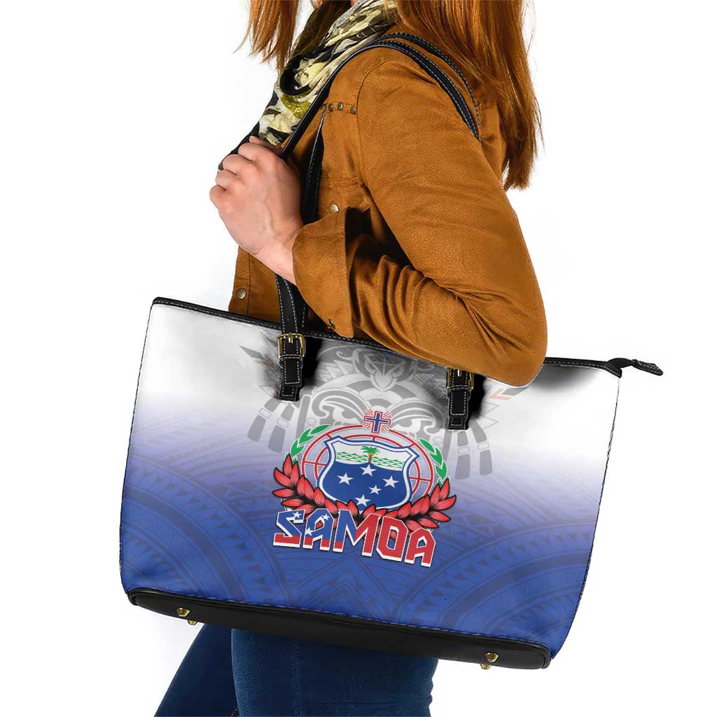 Samoa Rugby 2024 Pacific Leather Tote Bag Go Manu Samoa