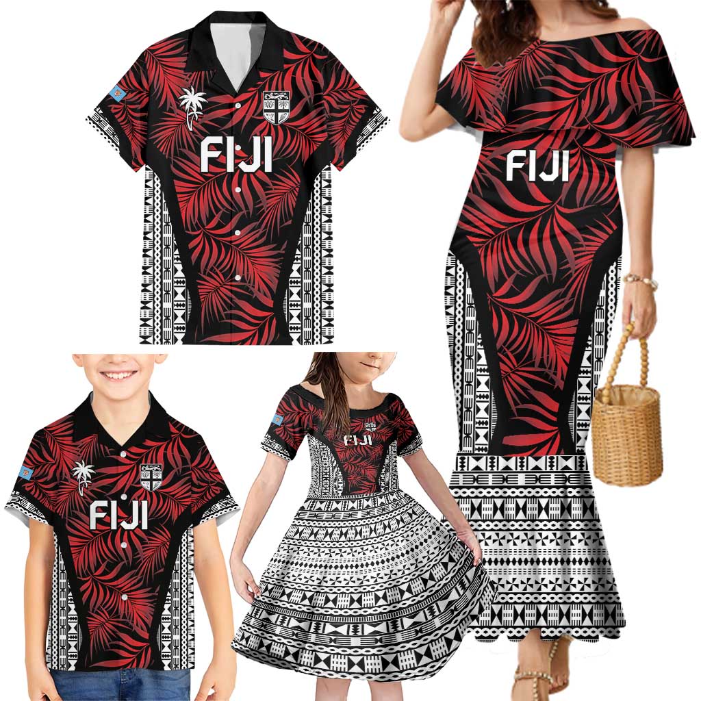 Custom Flying Fijians Rugby 2024 Pacific Family Matching Mermaid Dress and Hawaiian Shirt Go Fiji