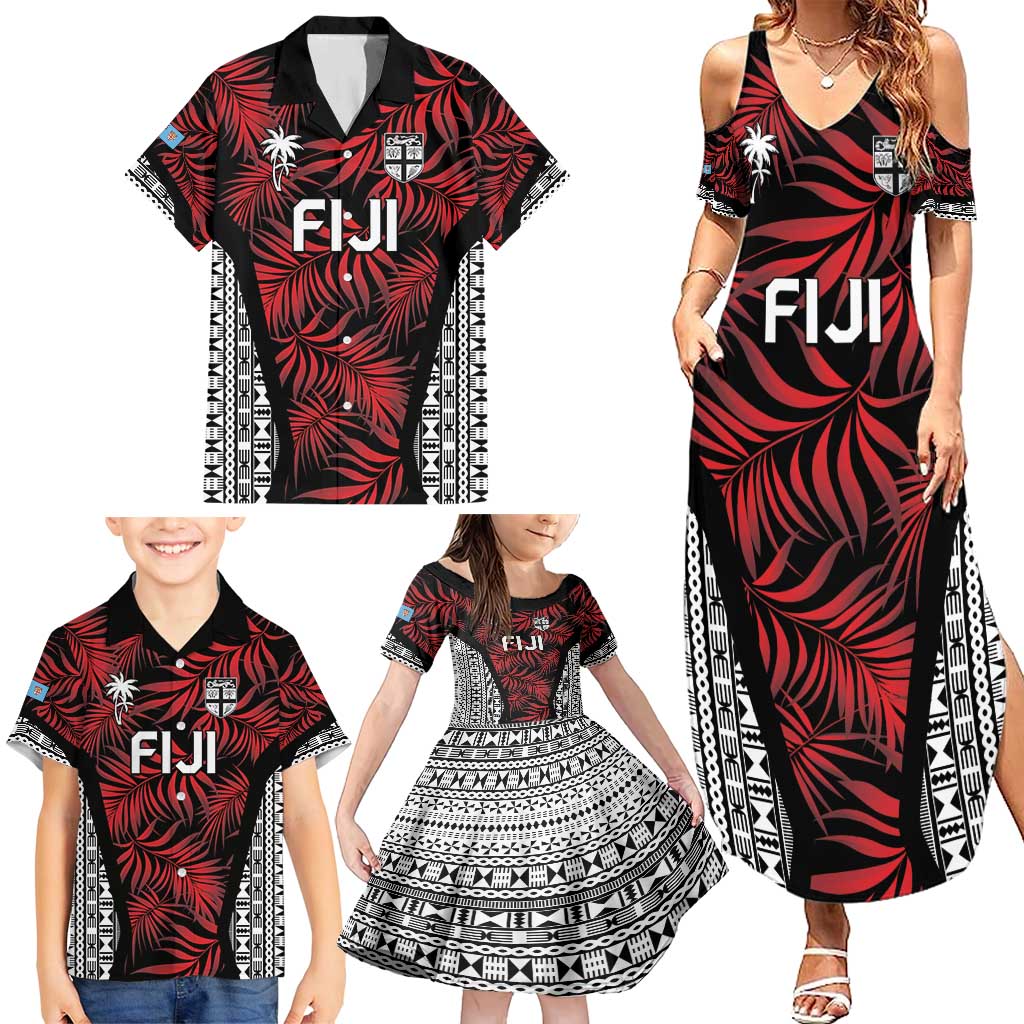 Custom Flying Fijians Rugby 2024 Pacific Family Matching Summer Maxi Dress and Hawaiian Shirt Go Fiji