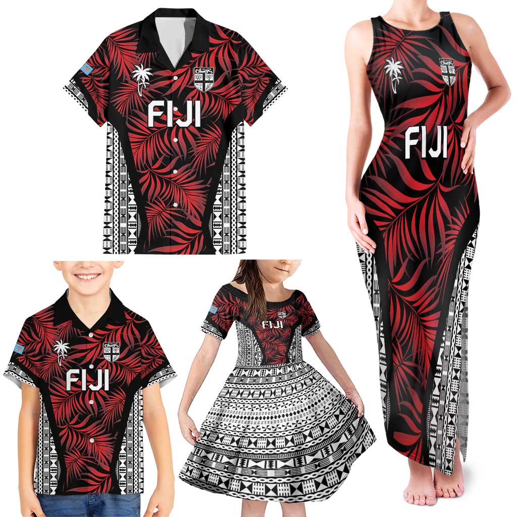 Custom Flying Fijians Rugby 2024 Pacific Family Matching Tank Maxi Dress and Hawaiian Shirt Go Fiji