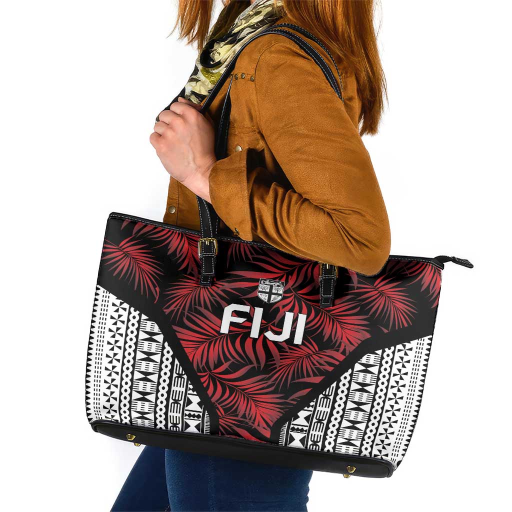 Flying Fijians Rugby 2024 Pacific Leather Tote Bag Go Fiji