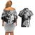 Custom New Zealand And Fiji Rugby 2024 Couples Matching Off Shoulder Short Dress and Hawaiian Shirt Maori Kiwi With Fijian Palm Tree