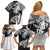 Custom New Zealand And Fiji Rugby 2024 Family Matching Off Shoulder Short Dress and Hawaiian Shirt Maori Kiwi With Fijian Palm Tree