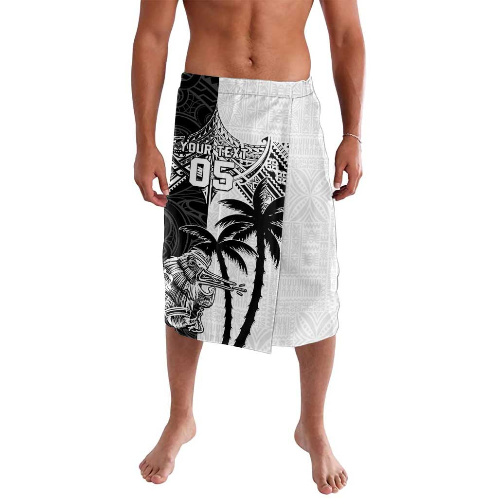 Custom New Zealand And Fiji Rugby 2024 Lavalava Maori Kiwi With Fijian Palm Tree