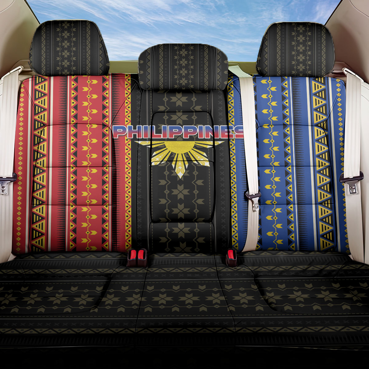 Philippines Filipinos Back Car Seat Cover Igorot Tribal Inspiration Pattern Style