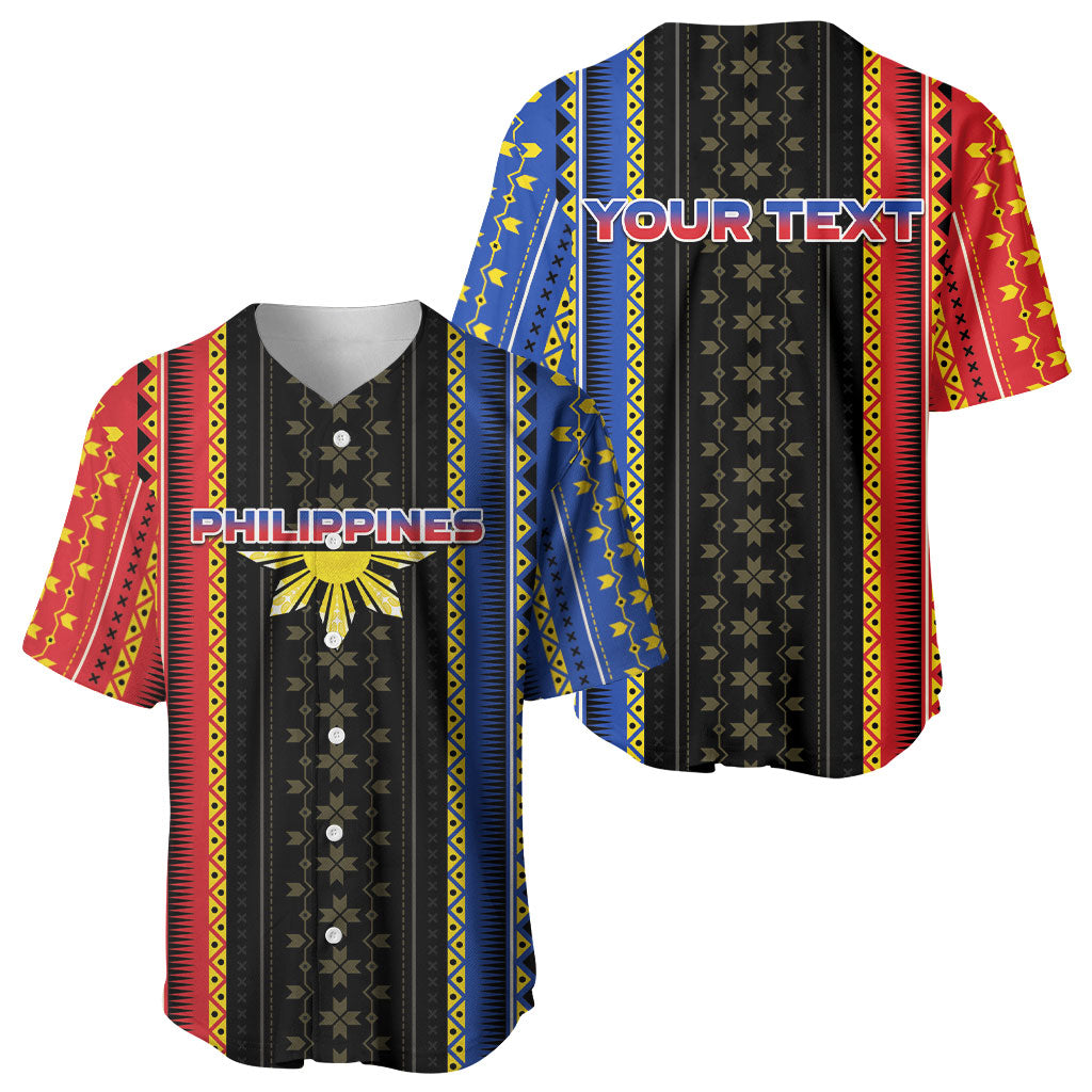 Personalised Philippines Filipinos Baseball Jersey Igorot Tribal Inspiration Pattern Style