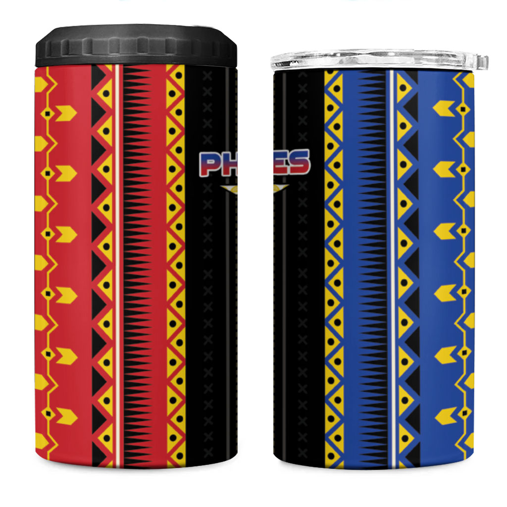 Philippines Filipinos 4 in 1 Can Cooler Tumbler Igorot Tribal Inspiration Pattern Style