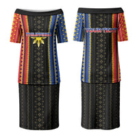 Personalised Philippines Filipinos Family Matching Puletasi and Hawaiian Shirt Igorot Tribal Inspiration Pattern Style