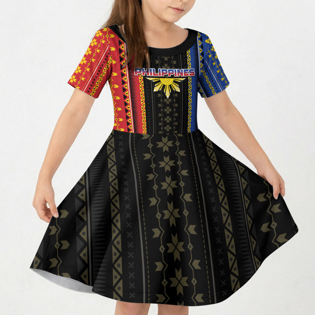 Personalised Philippines Filipinos Kid Short Sleeve Dress Igorot Tribal Inspiration Pattern Style