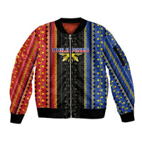 Personalised Philippines Filipinos Sleeve Zip Bomber Jacket Igorot Tribal Inspiration Pattern Style
