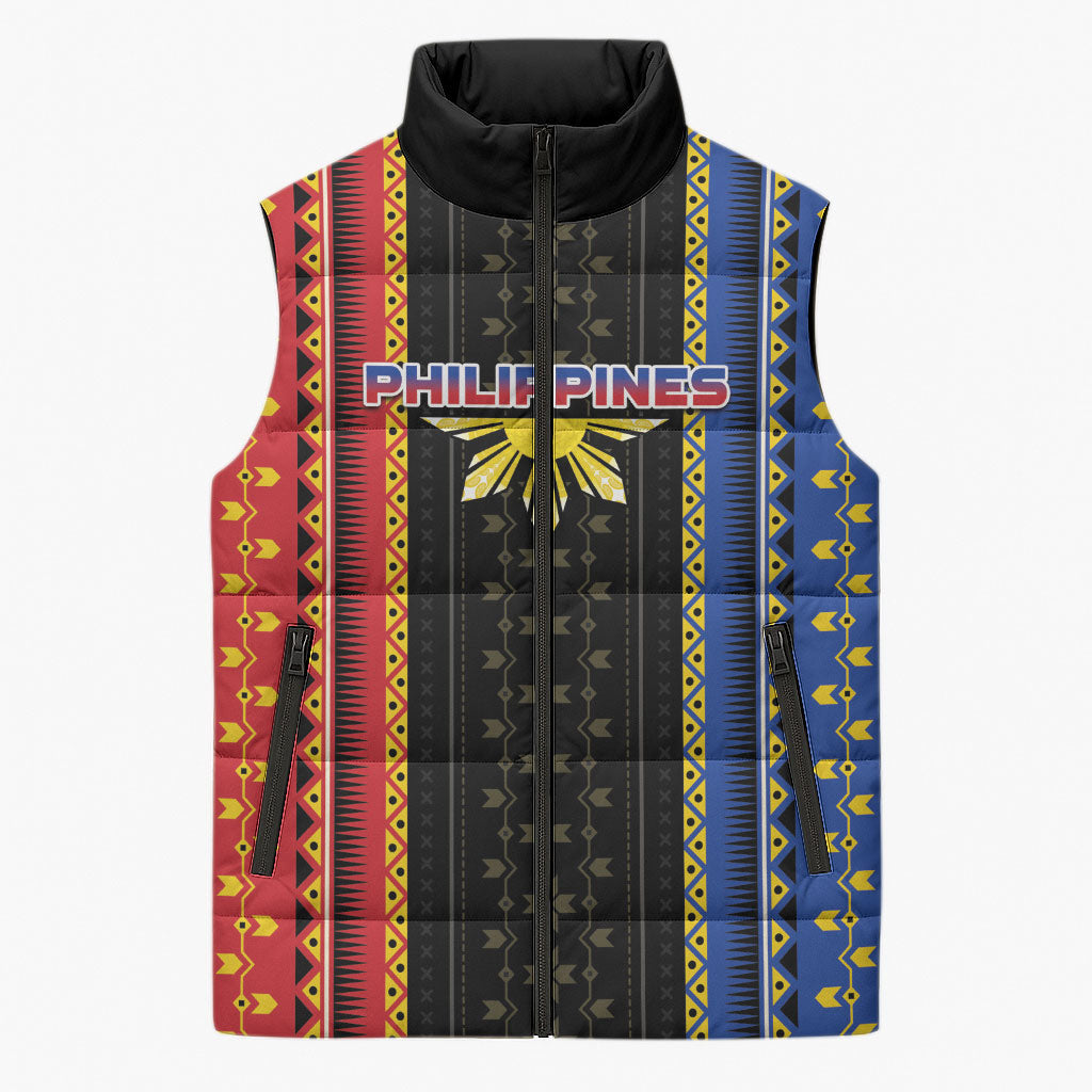 Personalised Philippines Filipinos Sleeveless Puffer Jacket Igorot Tribal Inspiration Pattern Style