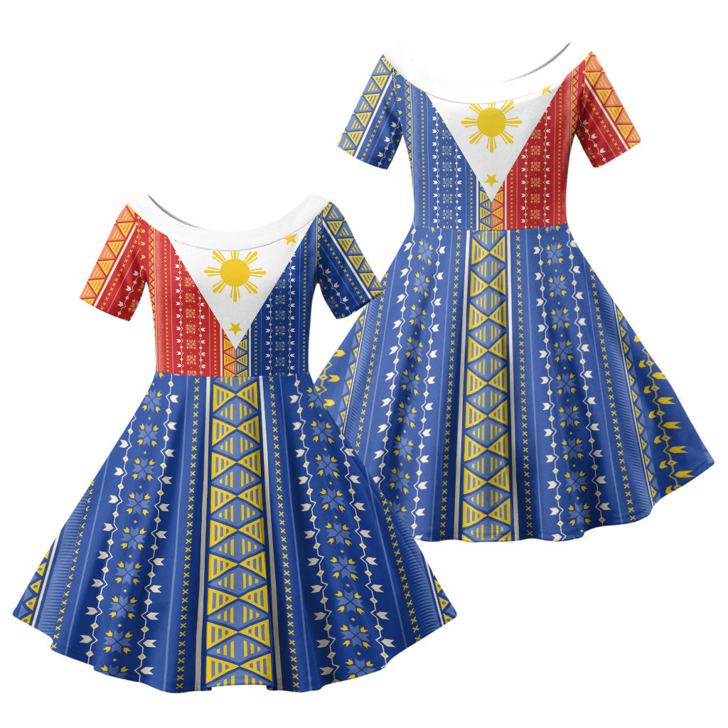 Philippines Sun Family Matching Tank Maxi Dress and Hawaiian Shirt Igorot Tribal Inspiration