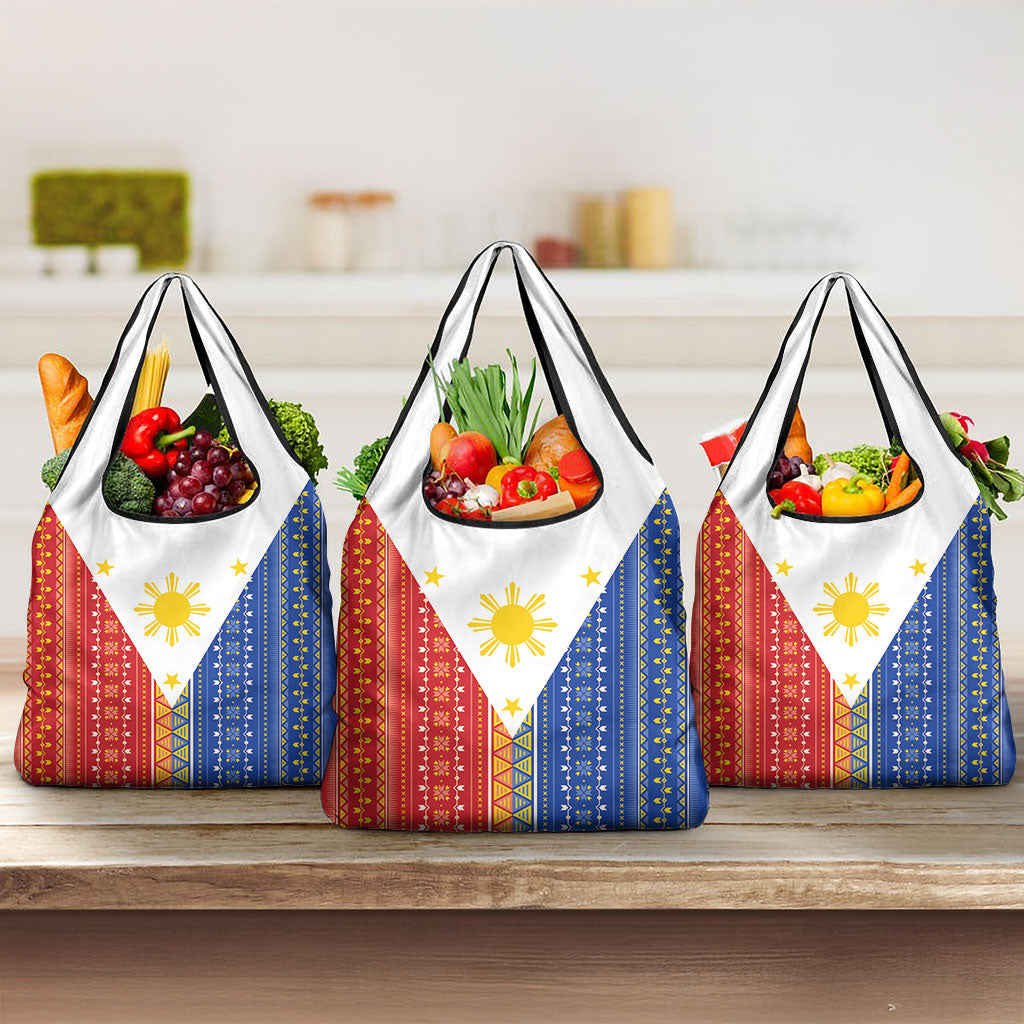 Philippines Sun Grocery Bag Igorot Tribal Inspiration