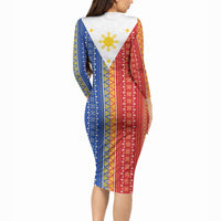 Philippines Sun Long Sleeve Bodycon Dress Igorot Tribal Inspiration LT05 - Polynesian Pride
