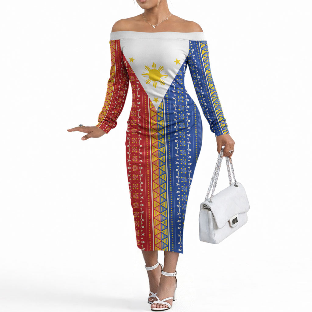 Philippines Sun Off The Shoulder Long Sleeve Dress Igorot Tribal Inspiration