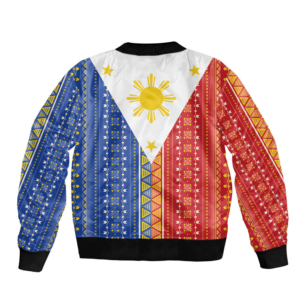 Philippines Sun Sleeve Zip Bomber Jacket Igorot Tribal Inspiration