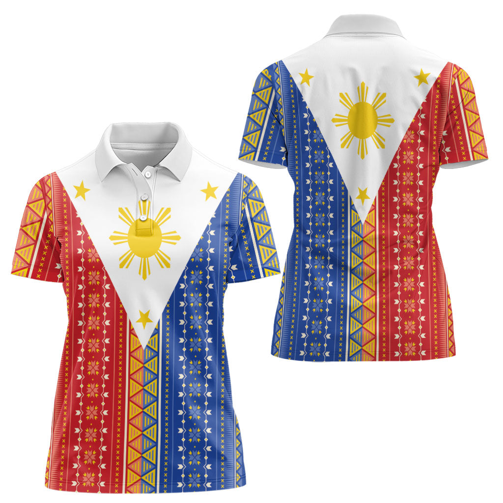 Philippines Sun Women Polo Shirt Igorot Tribal Inspiration