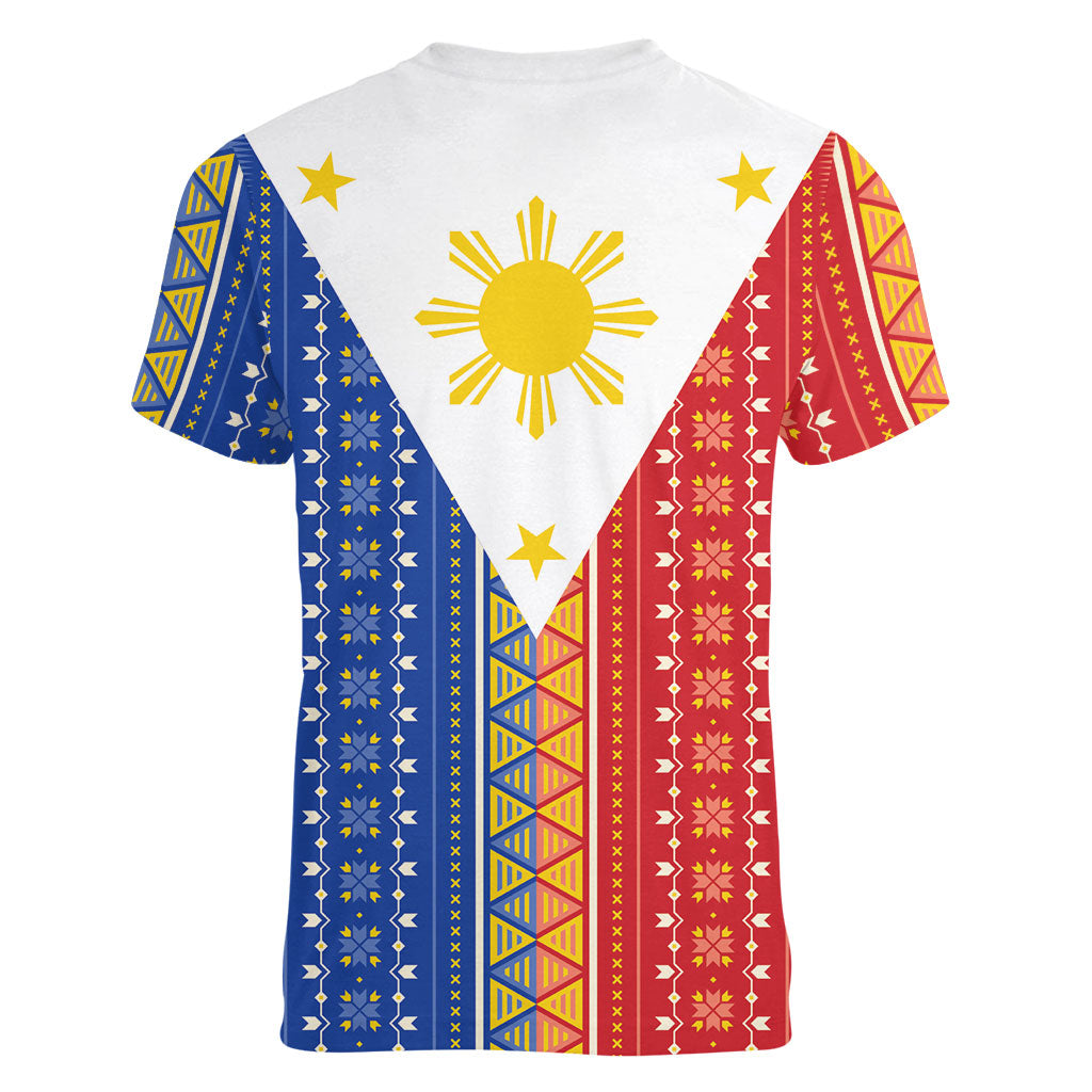 Philippines Sun Women V-Neck T-Shirt Igorot Tribal Inspiration