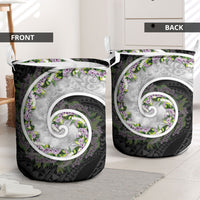 Piko Hawaii Laundry Basket Polynesian Pattern With Maile Pikake Honohono Lei