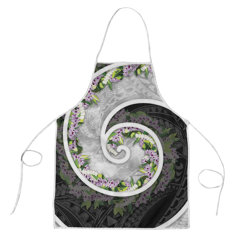 Piko Hawaii Apron Polynesian Pattern With Maile Pikake Honohono Lei