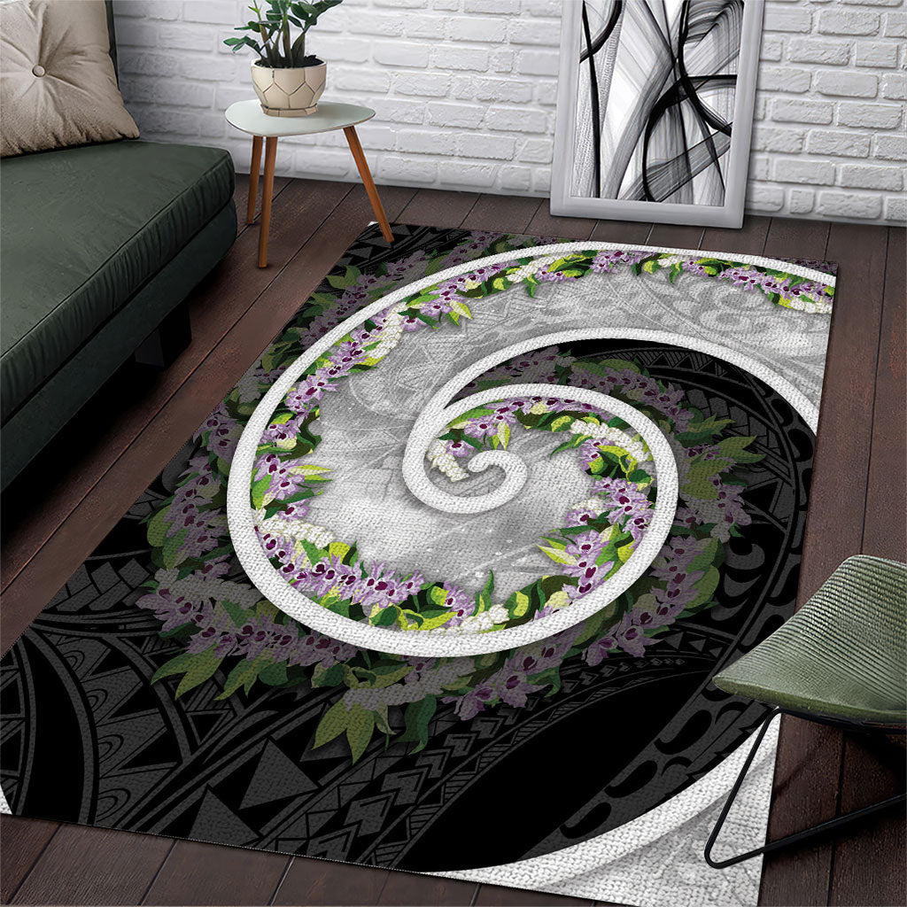 Piko Hawaii Area Rug Polynesian Pattern With Maile Pikake Honohono Lei