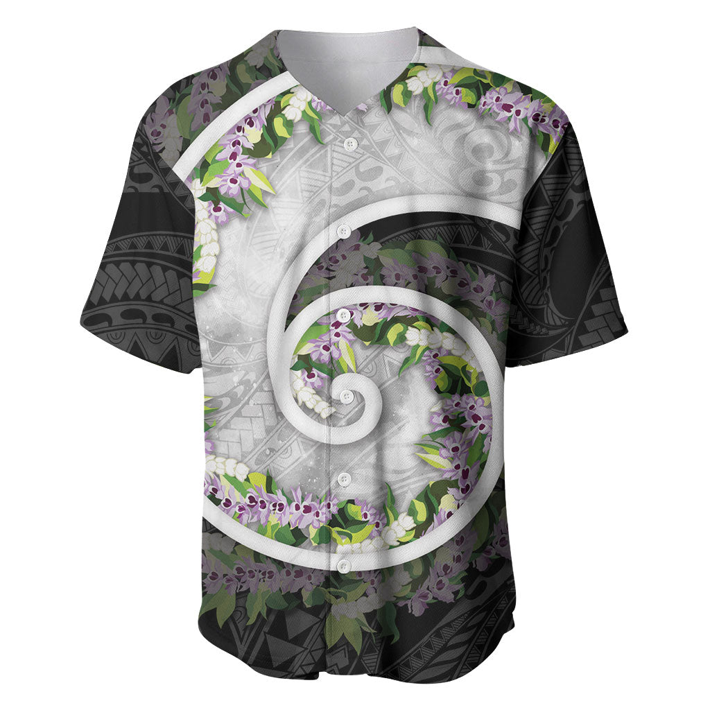 Piko Hawaii Baseball Jersey Polynesian Pattern With Maile Pikake Honohono Lei
