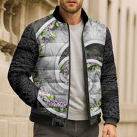 Piko Hawaii Bomber Puffer Jacket Polynesian Pattern With Maile Pikake Honohono Lei LT05 - Polynesian Pride