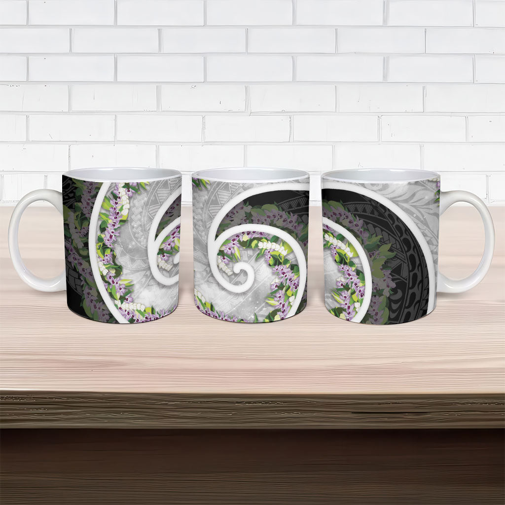 Piko Hawaii Ceramic Mug Polynesian Pattern With Maile Pikake Honohono Lei