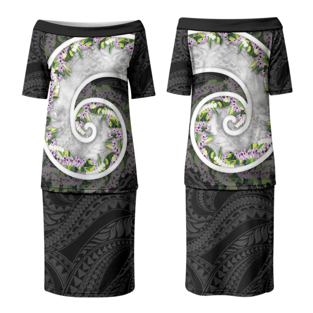 Piko Hawaii Couples Matching Puletasi and Hawaiian Shirt Polynesian Pattern With Maile Pikake Honohono Lei