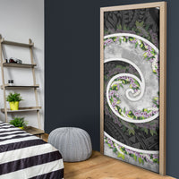 Piko Hawaii Door Cover Polynesian Pattern With Maile Pikake Honohono Lei