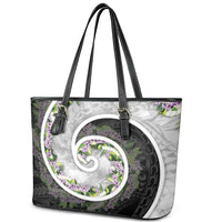 Piko Hawaii Leather Tote Bag Polynesian Pattern With Maile Pikake Honohono Lei
