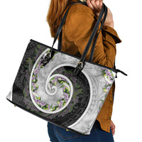 Piko Hawaii Leather Tote Bag Polynesian Pattern With Maile Pikake Honohono Lei