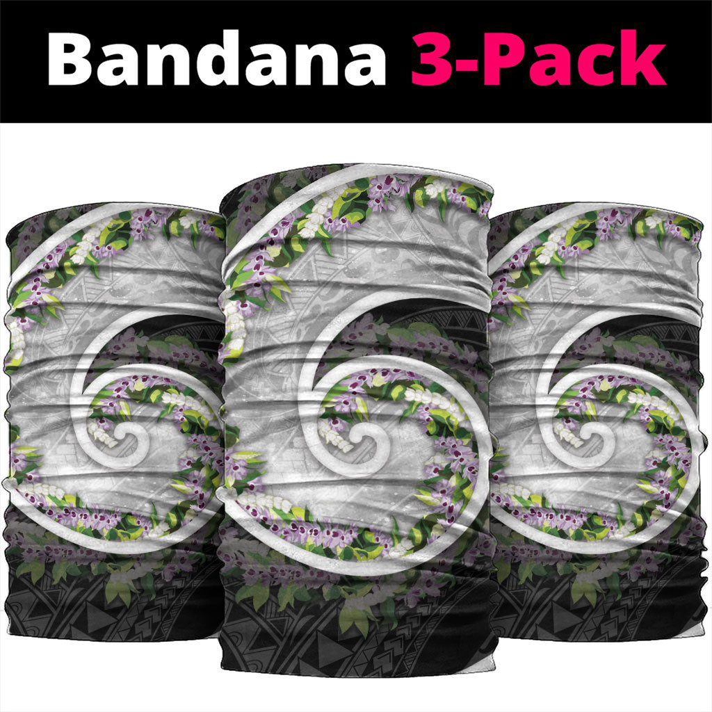 Piko Hawaii Neck Gaiter Polynesian Pattern With Maile Pikake Honohono Lei