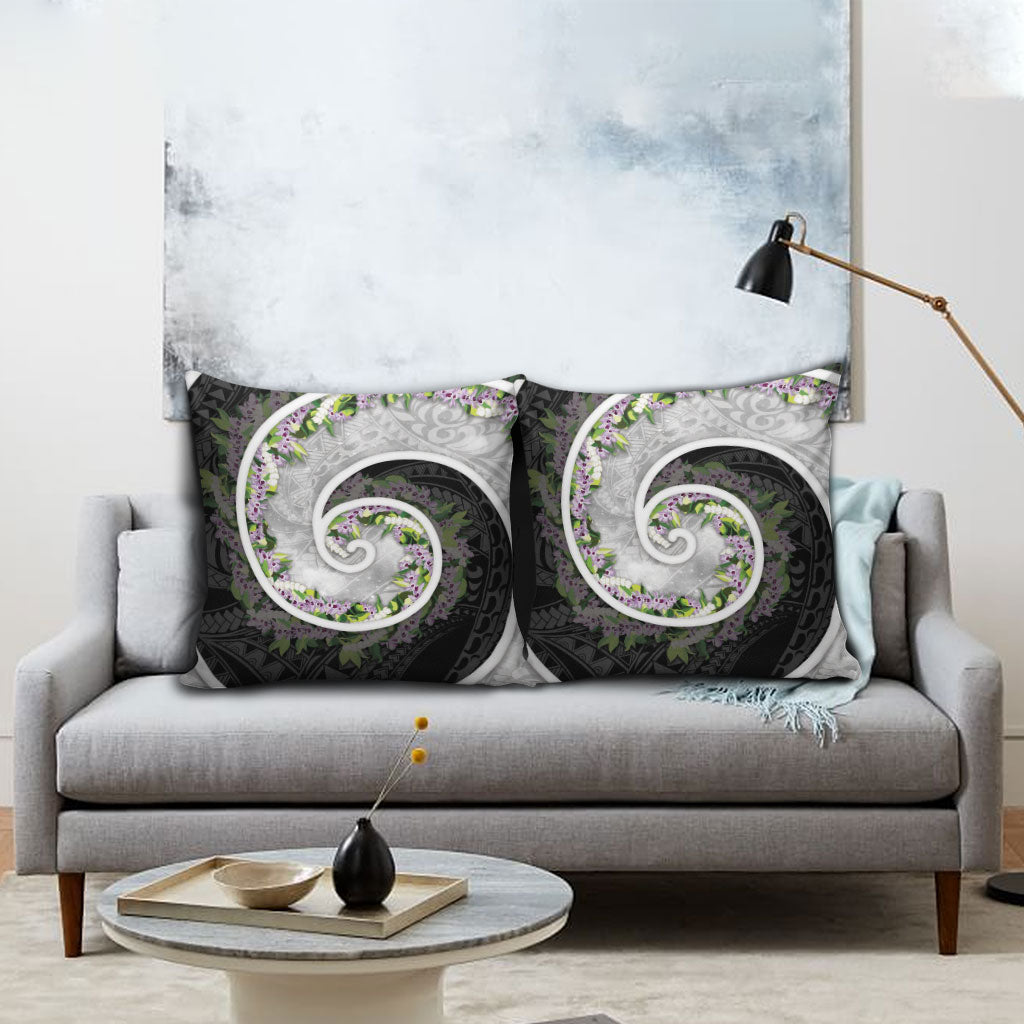 Piko Hawaii Pillow Cover Polynesian Pattern With Maile Pikake Honohono Lei